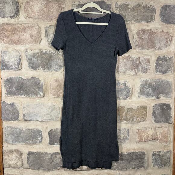 One Clothing Dress Woman's Large Cable Knit V Neck Lightweight Minimalist - Picture 2 of 11